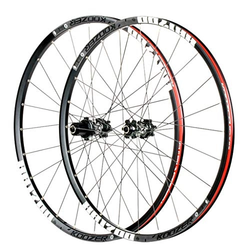 Mountain Bike Wheel : MZPWJD MTB Wheels For Bicycle Bike Wheelset 26 / 27.5 Inch Double Wall Alloy Rim Cassette Hub Sealed Bearing QR Disc Brake 24 Hole 8-11 Speed (Color : Gray, Size : 26inch)