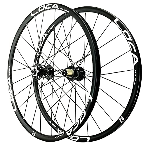 Mountain Bike Wheel : NEZIAN 26 / 27.5 Inch MTB Mountain Bike Wheel Mountain Bicycle Wheelset Disc Brake Flat Spokes 24 Holes Aluminum Alloy Rim (Color : Black, Size : 27.5 INCH)