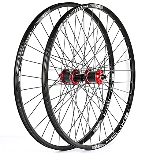Mountain Bike Wheel : NEZIAN Mountain Bike Wheelset 26" / 27.5" / 29" 32H Carbon Hub Aluminum Alloy Rim MTB Bicycle Wheels Quick Release 8 9 10 11 Speed Disc Brake (Color : Red, Size : 29inch)