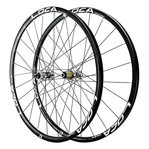 Mountain Bike Wheel : OPARIA MTB Wheelset 26 / 27.5 / 29" Mountain Bike Front & Rear Wheels Disc Brake Thru Axle Aluminum Alloy Rim For 7 / 8 / 9 / 10 / 11 / 12 Speed Cassette 24 Holes (Color : Silver, Size : 29in)