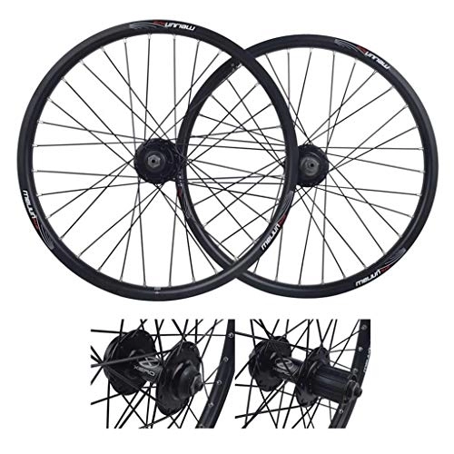 Mountain Bike Wheel : Outdoor 20inch Bicycle Wheelset, Double Wall MTB Rim Quick Release V-Brake Hybrid / Mountain Bike Hole Disc 7 8 9 10 Speed Training