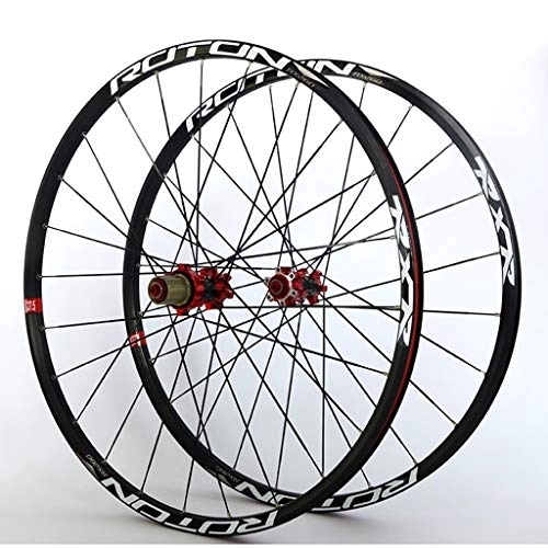 Mountain Bike Wheel : Outdoor MTB Wheel Set Bicycle Front & Rear Wheel 26 / 27.5 / 29" Double Wall Alloy Rims Carbon Hubs 24H QR Disc Brake NBK Sealed Bearing For 7-11 Speed Cassette Wheel (Size : 27.5inch)