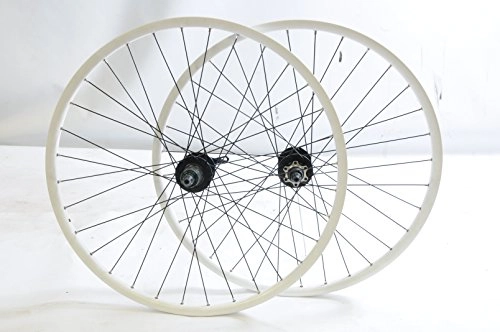 Mountain Bike Wheel : PAIR 26 MTB MOUNTAIN BIKE WHEELS WHITE RIM (559x19) 8 or 9 SPEED CASSETTE, DISC BRAKE BIKE SALE PRICE