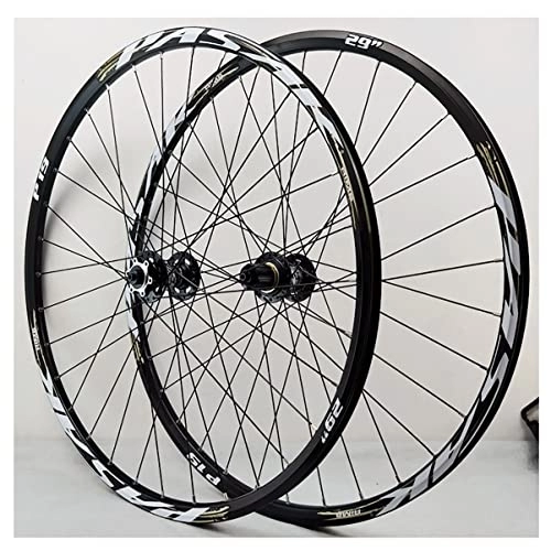 Mountain Bike Wheel : PHOCCO Mountain Bike Wheelset 26 / 27.5 / 29 Inch MTB Bicycle Double Wall Rim Disc Brake Quick Release Wheels 24H Hub Support 8-12 Speed (Color : G, Size : 29in)