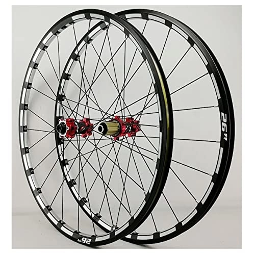 Mountain Bike Wheel : PHOCCO Mountain Bike Wheelset 26 / 27.5'' 29 Inch MTB Disc Brake Thru Axle Wheels Straight Pull Spokes Rim 24H Hub For 7 8 9 10 11 12 Speed Cassette (Color : Red, Size : 29in)
