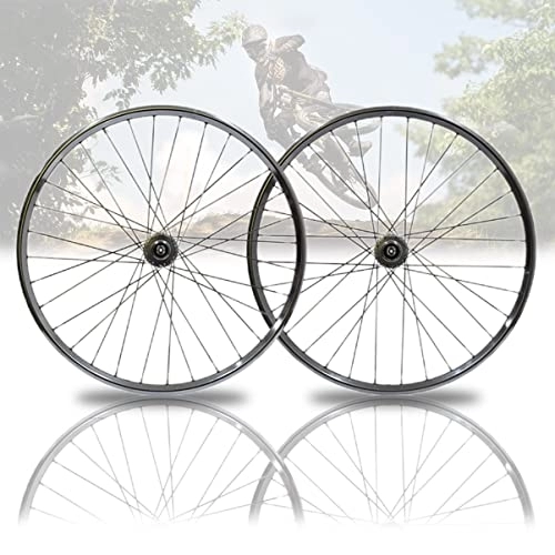 Mountain Bike Wheel : PHOCCO Quick Release Bike Wheelset 26 Inch Mountain Bicycle Front Rear Wheel Set Disc Brake 32-Hole Hub For 7 8 9 10 Speed Cassette (Color : Silver, Size : 26'')