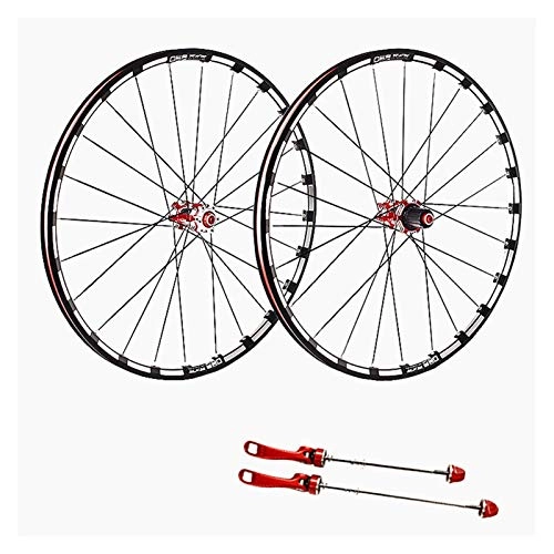 Mountain Bike Wheel : putao Quick Release Axles Bicycle Accessory Carbon Fiber Mountain Bike Wheel Set 26 / 27.5 / 29 Inch Quick Release Bucket Shaft 120 Ring Road Bicycle Cyclocross Bike Wheels (Color : RED, Size : 27.5INCH)
