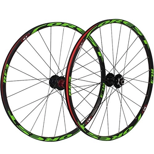 Mountain Bike Wheel : QHY 26 / 27.5 Inch Mountain Bike Wheels, MTB Bike Wheel Set Disc Rim Brake 8 9 10 11 Speed Sealed Bearings Hub Hybrid Bike Touring (Color : Green, Size : 27.5inch)