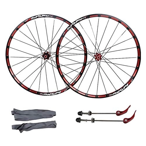 Mountain Bike Wheel : QHY Bicycle front rear wheels for 26" 27.5" Mountain Bike, MTB Bike Wheel Set 7 bearing 24H Alloy drum Disc brake 7 8 9 10 11 Speed (Color : Red, Size : 27.5inch)