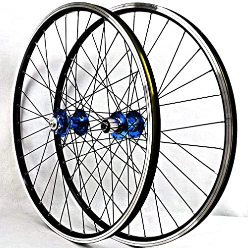 Mountain Bike Wheel : QHY MTB Bike Wheelset 26 / 27.5 / 29 Inch QR V / Disc Brake Bicycle Wheels Sealed Bearing For 7 8 9 10 11 Speed Cassette Aluminum Alloy Rim 32H Bicycle Accessories 2200g (Color : Blue, Size : 27.5in)