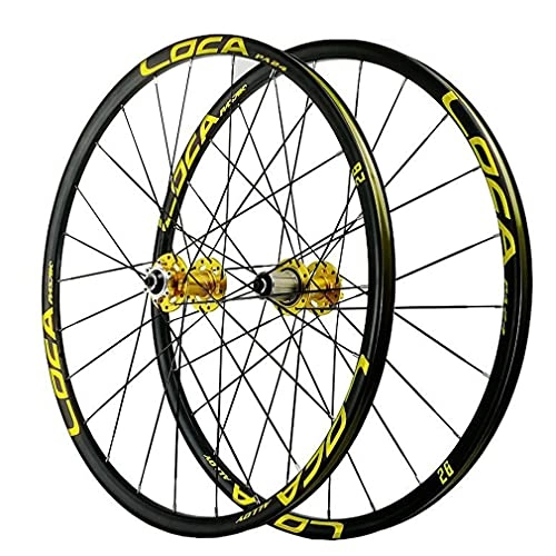 Mountain Bike Wheel : QHY MTB Bike Wheelset 26 27.5 29in QR Mountain Bike Wheels Disc Brake Sealed Bearing Bicycle Rims For 7 8 9 10 11 Speed Cassette Bicycle Accessories 1630g (Color : A-Gold, Size : 29in)
