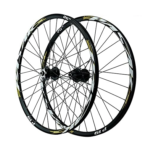 Mountain Bike Wheel : QHY MTB Mountain Bike Wheels 26 27.5 29inch Bicycle Wheels Big Hub 6 Claws 1-1 / 2” AM Wheel 9MM QR Wheelset Rim (Color : Gold, Size : 27.5 inch)