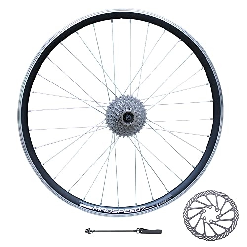 Mountain Bike Wheel : QR 26" (ETRTO 559x19) MTB Mountain Bike REAR Wheel + 9 speed Freewheel (13-32t) + 160mm Disc Rotor - Sealed Bearing (6 Bolt) Disc Brake Hub (Very Smooth hub) - Double Wall – 32x Silver Spokes