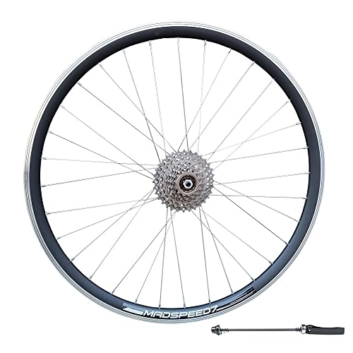 Mountain Bike Wheel : QR 26" (ETRTO 559x19) MTB Mountain Bike REAR Wheel + 9 speed Freewheel (13-32t) - Rim Brake & Disc Brake Compatible - Sealed Bearing Hub (Very Smooth hub) - Double Wall Rim
