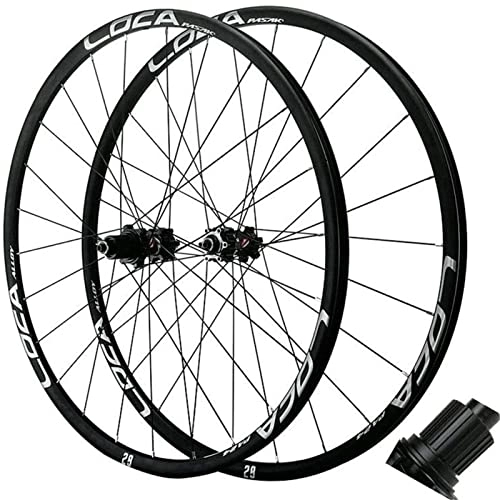 Mountain Bike Wheel : QUALITY MERCHANT 26 / 27.5 / 29 in Mountain bike wheelset, Bicycle wheel set Double walled MTB rim Alloy bicycle wheels Cassette hub 24 holes 7-12 speed disc brake (A, 26)