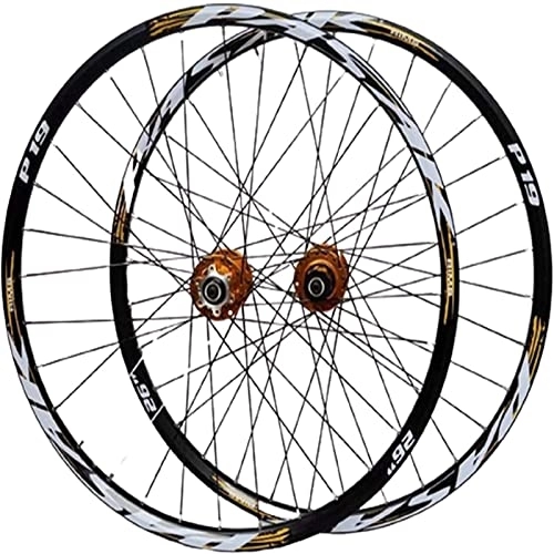 Mountain Bike Wheel : QUALITY MERCHANT Mountain Bicycle Wheel, 26 / 27.5 / 29 Inch Wheelset(Front + Rear) Double Walled Aluminum Alloy MTB Rim Fast Release Disc Brake 32H 7-11 Speed Cassette (27.5, A)