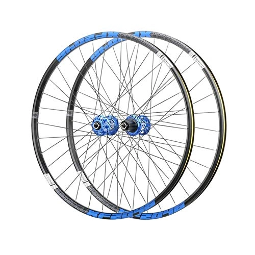 Mountain Bike Wheel : Quick Release Axles Bicycle Accessory 26 inch 27.5 inch 29 inch Mountain Bike Wheel Set QR Double Wall Rim Sealed Bearing Disc Brake Hub, for 1.7-2.4" Tyres 8-12 Speed Cassette Road Bicycle Cyclocross