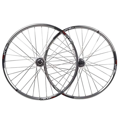 Mountain Bike Wheel : Quick Release Axles Bicycle Accessory 26 Inch Bicycle Wheelset Silver Mountain Bike Rim Disc Brake 32 Spoke Sealed Bearing Hub Quick Release 7-9 Speed Cassette Road Bicycle Cyclocross Bike Wheels