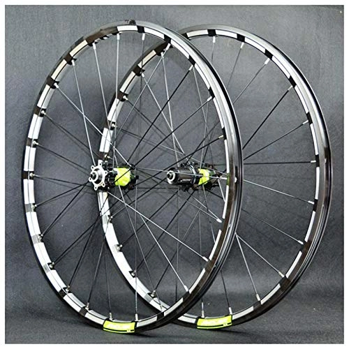 Mountain Bike Wheel : Quick Release Axles Bicycle Accessory Mountain Bike Wheelset 26 / 27.5 Inch CNC Double Wall Alloy Rim MTB Bicycle Wheels Cassette Hub QR Disc Brake 24 Hole 7-11 Speed Road Bicycle Cyclocross Bike Wheels