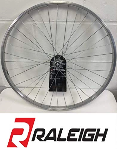 Mountain Bike Wheel : RALEIGH TRU BUILD 26" Alloy Front Mountain Bike Wheel - Nutted - Silver - RGH810