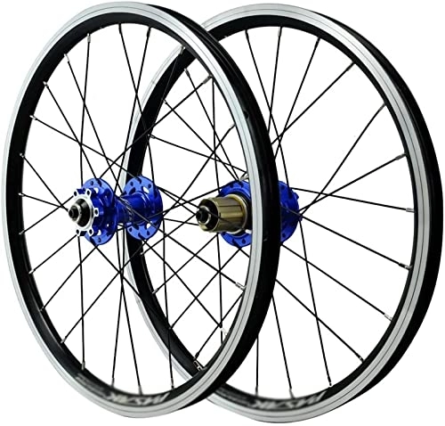 Mountain Bike Wheel : Rayblow 20In Wheelset, Bike Rim Disc Brake Quick Release Hub 32 Holes Mountain Bike Wheelset Aluminum Alloy Rim MTB Bicycle Cassette 1653g (Color : blue, Size : 20ich)