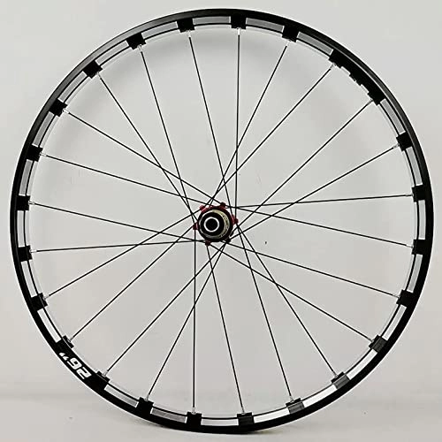 Mountain Bike Wheel : Rayblow Mountain Bike Wheelset 26 27.5 inch 15mm / 12mm Thru Axle Hub, XC MTB Front / Rear Wheel Double Wall Rim Disc Brake (Color : Red hub, Size : 26 inch), 26