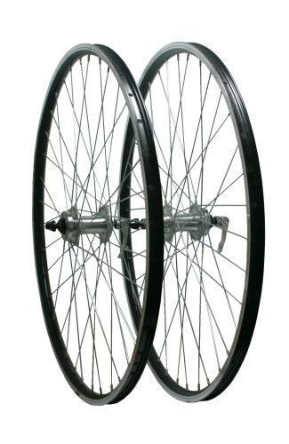 Mountain Bike Wheel : Rigida 26" Mountain Bike Screw On Wheelset with Quando Hubs, Black
