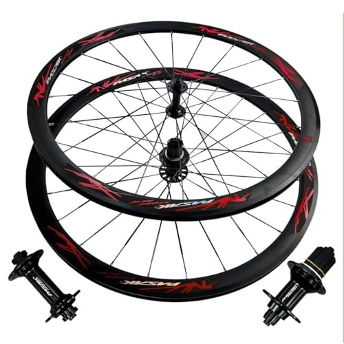 Mountain Bike Wheel : Road Bike Wheelset 700C Bicycle Wheel, 40MM Ultra-Light Aluminium Alloy Hybrid / Mountain Wheels V Brake for 7 / 8 / 9 / 10 / 11 Speed 2150g (Color : B)