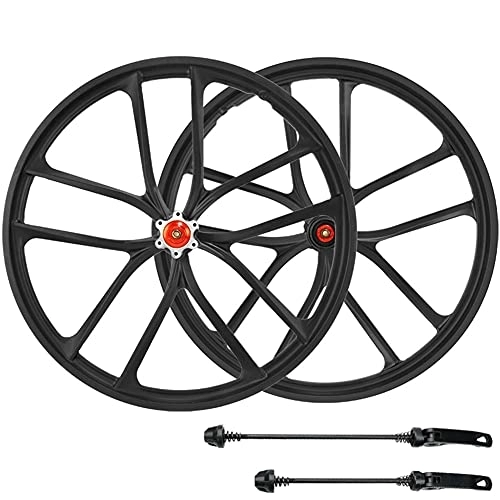 Mountain Bike Wheel : RSTJ-Sjef Mountain Bike Wheelset 20 Inch, Magnesium Alloy Rim Quick Release Disc Brake Black Wheelset, Front Rear Wheels Cassette Bicycle Wheelset, 1 Pair Wheels