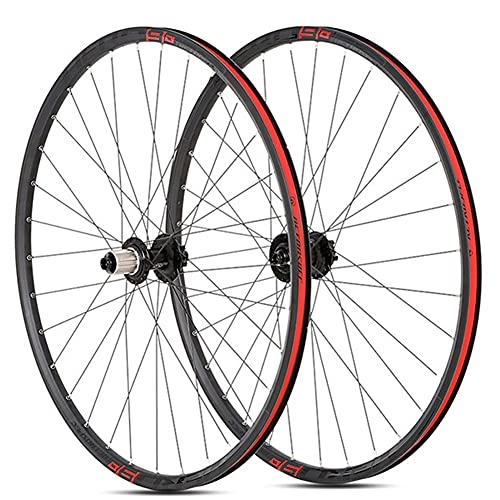 Mountain Bike Wheel : RSTJ-Sjef Mountain Bike Wheelset 27.5 / 29 Inch, Aluminum Alloy Rim 32H Sealed Bearing / Barrel Axle Disc Brake MTB Wheel Set for 8-12 Speed Cassette, 27 inchs