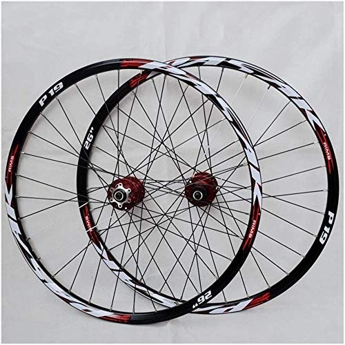 Mountain Bike Wheel : Samnuerly Mountain bike wheelset, 29 / 26 / 27.5 inch bicycle wheel (front + rear) double-walled aluminum alloy rim quick release disc brake 32H 7-11 speed (C 27.5in)