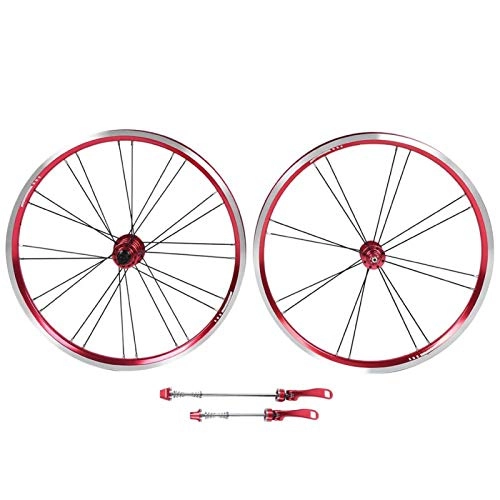 Mountain Bike Wheel : Shipenophy Wearproof Aluminium Alloy Bike Wheel Set 0 Inch Bike Wheelset, for Mountain Bike, for Bikes(Red black)