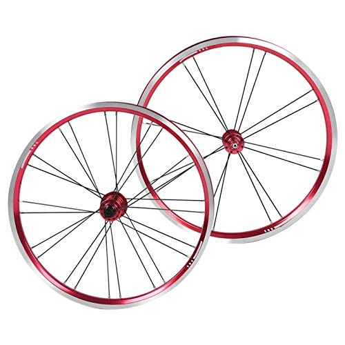 Mountain Bike Wheel : Shipenophy Wearproof Aluminium Alloy Bike Wheel Set 0 Inch Bike Wheelset, for Riding, for Mountain Bike(Red black)