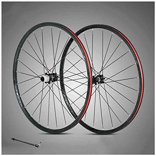 Mountain Bike Wheel : SLRMKK 29 inch bicycle wheelset double wall aluminum alloy mountain bike wheels rim discbrake quick release 24 holes 8, 9, 10, 11 speed