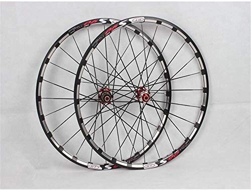 Mountain Bike Wheel : SLRMKK Mountain bike wheelset, 26 / 27.5 inch bicycle orne rear wheel wheel set aluminum alloy rim double-walled discbrake Palin bearings 8 9 10 speed 24 holes