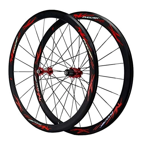 Mountain Bike Wheel : SLRMKK MTB Racing Bike Wheelset 700C, Double Wall 40MM Road Bicycle Cycling Wheels V-Brake / Cbrake 24 Hole for 8 / 9 / 10 / 11 / 12 Speed