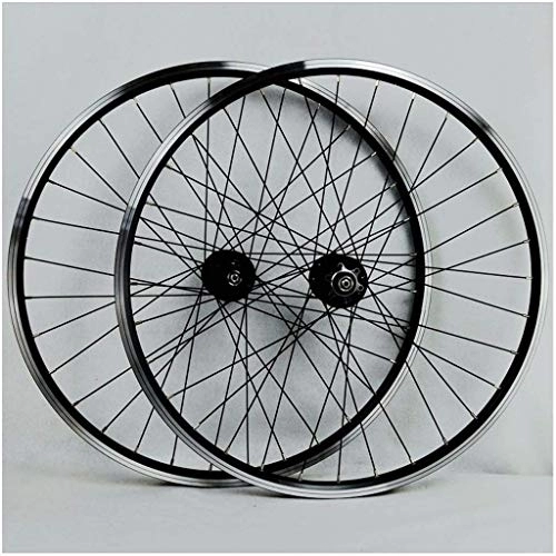 Mountain Bike Wheel : SLRMKK V-Brake Bike Wheelset 26 Inch, Double Wall Aluminum Alloy MTB Cycling Rim Discbrake Hybrid / Freewheel 7 8 9 10 Speed Disc