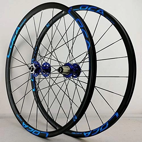 Mountain Bike Wheel : SN MTB Bicycle Wheelset 26 27.5 Inch Mountain Bike Wheel Quick Release Front Rear Ultralight Alloy Rim Cassette Hub Disc Brake 8-12 Speed (Color : Blue Hub blue label, Size : 27.5inch)