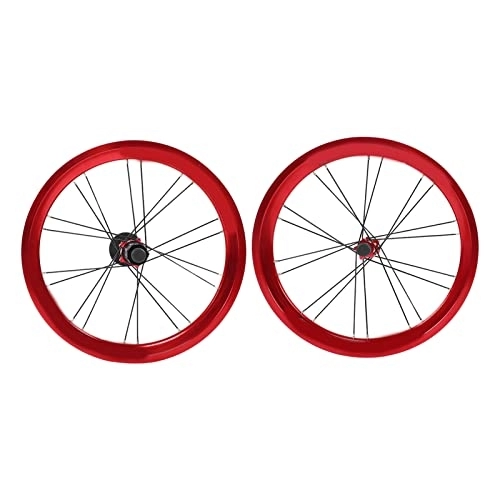 Mountain Bike Wheel : Socobeta 16 Inch Bike Wheels Mountain Bike Wheel Set 11 Speed Front 2 Rear 4 Bearings Wheels(red)