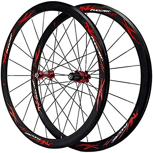 Mountain Bike Wheel : Super Light Carbon Wheels 700C MTB Bike Wheelset, Double Wall Rim Mountain Cycling Hub Hybrid / Mountain Quick Release 24 Hole 8 / 9 / 10 / 11 Speed, for Mountain Bicycle, Red