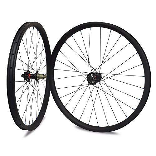 Mountain Bike Wheel : Sywtz 27.5er MTB Carbon Wheelset Hookless / Asymmetric Tubeless For DH / AM / XC / Enduro Mountain Bike 650B Wheelset 24 / 27 / 30 / 35 / 40mm Width (Width-28mm, Depth-25mm, XC Novatec D771 / D772)