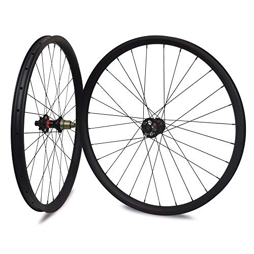 Mountain Bike Wheel : Sywtz 27.5er MTB Carbon Wheelset Hookless / Asymmetric Tubeless For DH / AM / XC / Enduro Mountain Bike 650B Wheelset 24 / 27 / 30 / 35 / 40mm Width (Width-40mm, Depth-32mm, Enduro Novatec D771 / D772)
