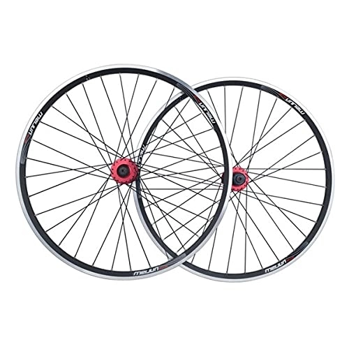 Mountain Bike Wheel : TANGIST Mountain Bicycle Wheelset 26 Inch, V / DiscBrake Double Wall MTB Rim Hybrid Mountain Wheels for 7 / 8 / 9 / 10 Speed Wheels (Color : Black spokes, Size : Blue hub)