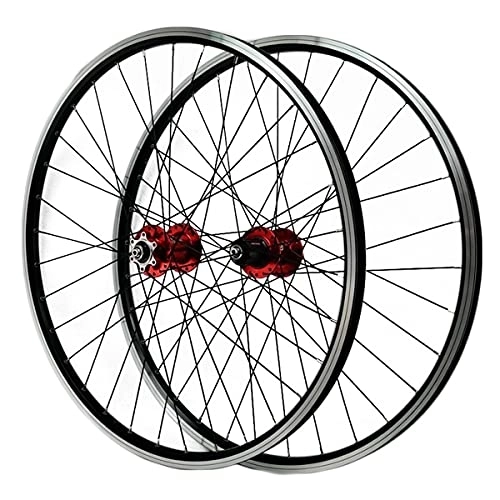 Mountain Bike Wheel : TANGIST MTB Wheelset Racing 26 / 27.5 / 29 inch Quick Release V / Disc Brake Hybrid / Mountain Cycling Rim Wheels for 7 8 9 10 11 Speed (Color : Red, Size : 27.5IN)