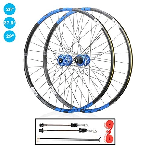 Mountain Bike Wheel : TianyiTrade 26 inch 27.5 inch 29 inch Mountain Bike Wheel Set QR Double Wall Rim Sealed Bearing Disc Brake Hub, for 1.7-2.4" Tyres 8-12 Speed Cassette (Size : 27.5")