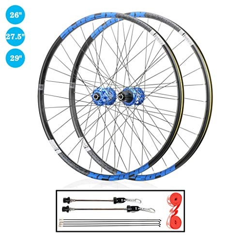 Mountain Bike Wheel : TianyiTrade 26 inch 27.5 inch 29 inch Mountain Bike Wheel Set QR Double Wall Rim Sealed Bearing Disc Brake Hub, for 1.7-2.4" Tyres 8-12 Speed Cassette (Size : 29")