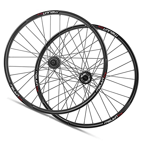 Mountain Bike Wheel : TianyiTrade 26 Inch Mountain Bike Wheelset Disc Brake MTB Bicycle Wheelset Quick Release 7-10 Speed Wheel Hubs Aluminum Alloy Rim (Color : Black)