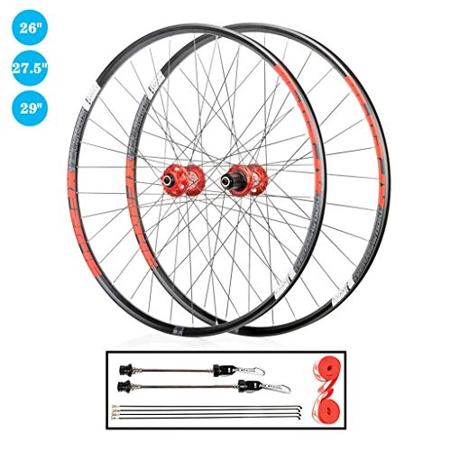 Mountain Bike Wheel : TianyiTrade Mountain Bike Wheel Set 26" 27.5" 29" QR Rim Double Wall Disc Brake Hub for 1.7-2.4" Tyres 8-12 Speed Cassette (Size : 26inch)