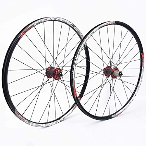 Mountain Bike Wheel : TYXTYX 26 27.5 Inch Mountain Bicycle Wheelset Double Wall MTB Rim Quick Release Carbon Drum Disc Brake 7 8 9 10 11 Speed