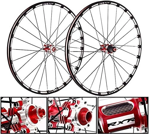 Mountain Bike Wheel : TYXTYX 26 / 27.5 Inches Bicycle Wheelset Rear Wheel, Carbon Fiber Hub Double Cycling Wheels MTB Disc Brake Wheelset Fast Release 9-11 Speed Sealed Bearings 24H